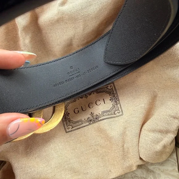 Gucci GG Marmont Belt Black Leather Gold Buckle – Worn Once w/ Box & Dust Bag - Picture 2 of 4